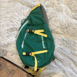 Patagonia Teal and Yellow Sling Backpack
